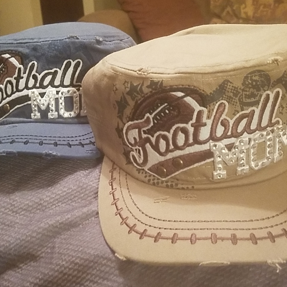 Women's Distressed cadet cap Football Mom"